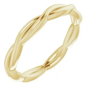 14K Yellow 2.2 mm Woven-Design Band Size 7