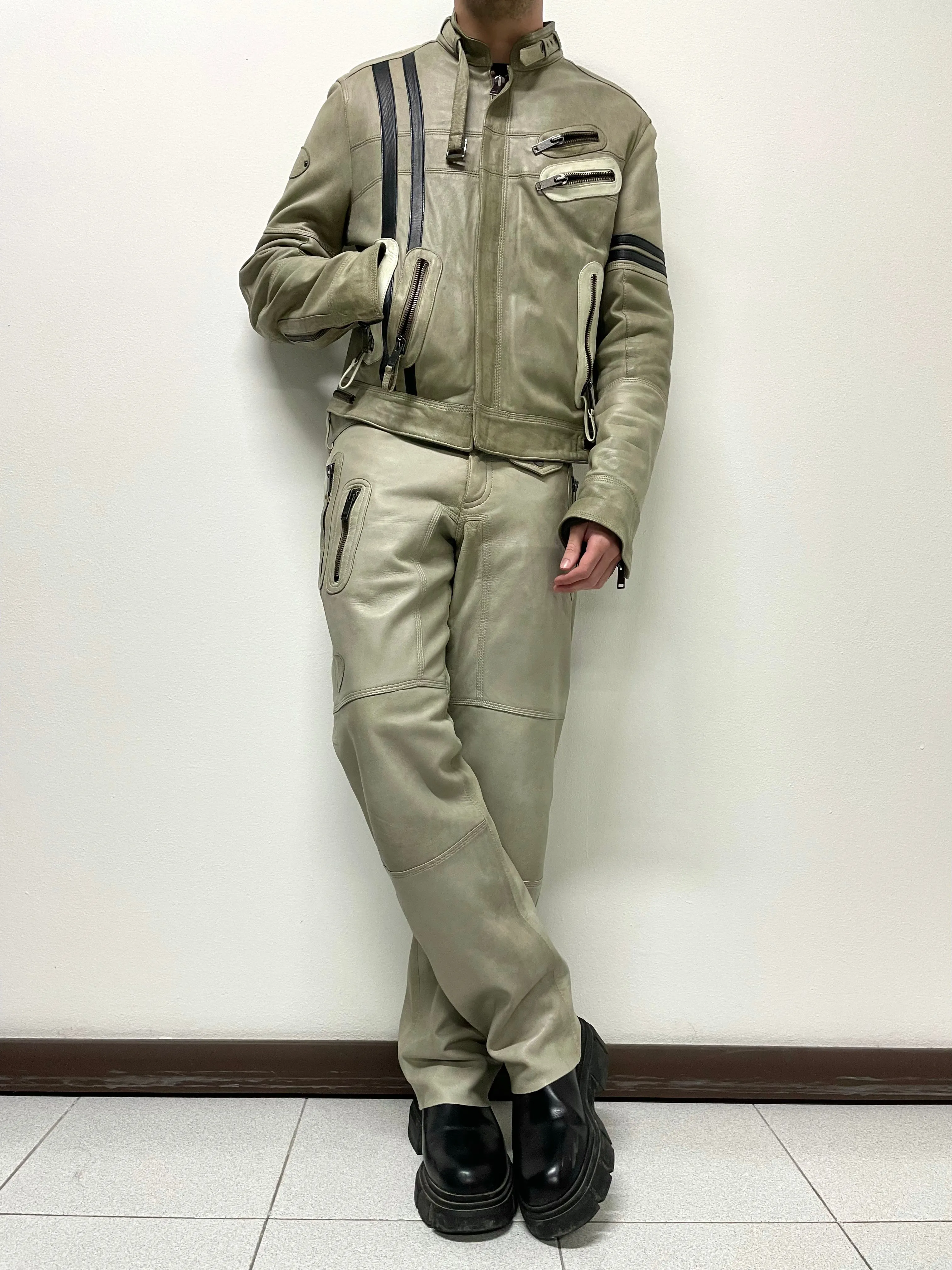 2000s Dolce & Gabbana leather biker pants