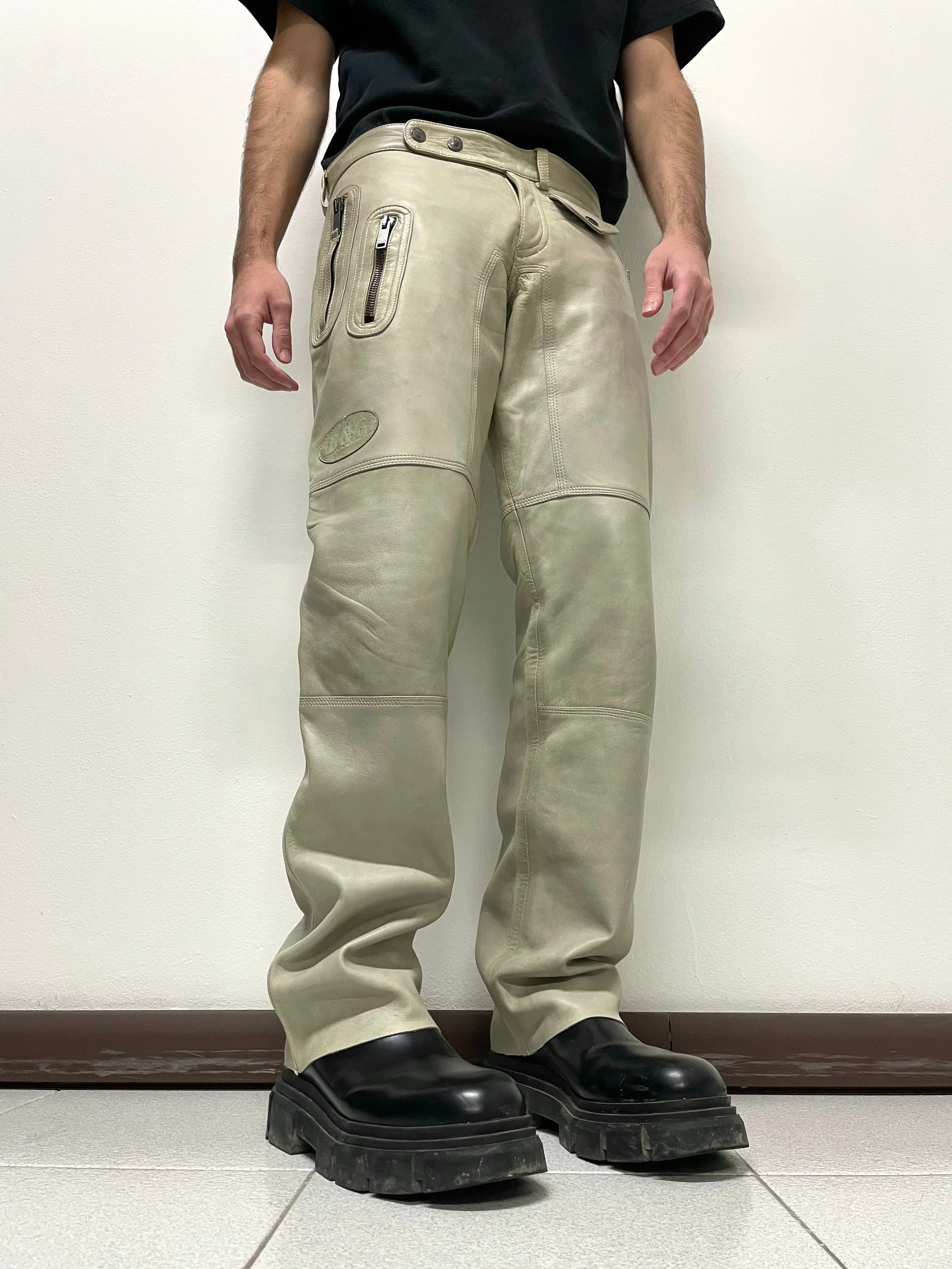 2000s Dolce & Gabbana leather biker pants