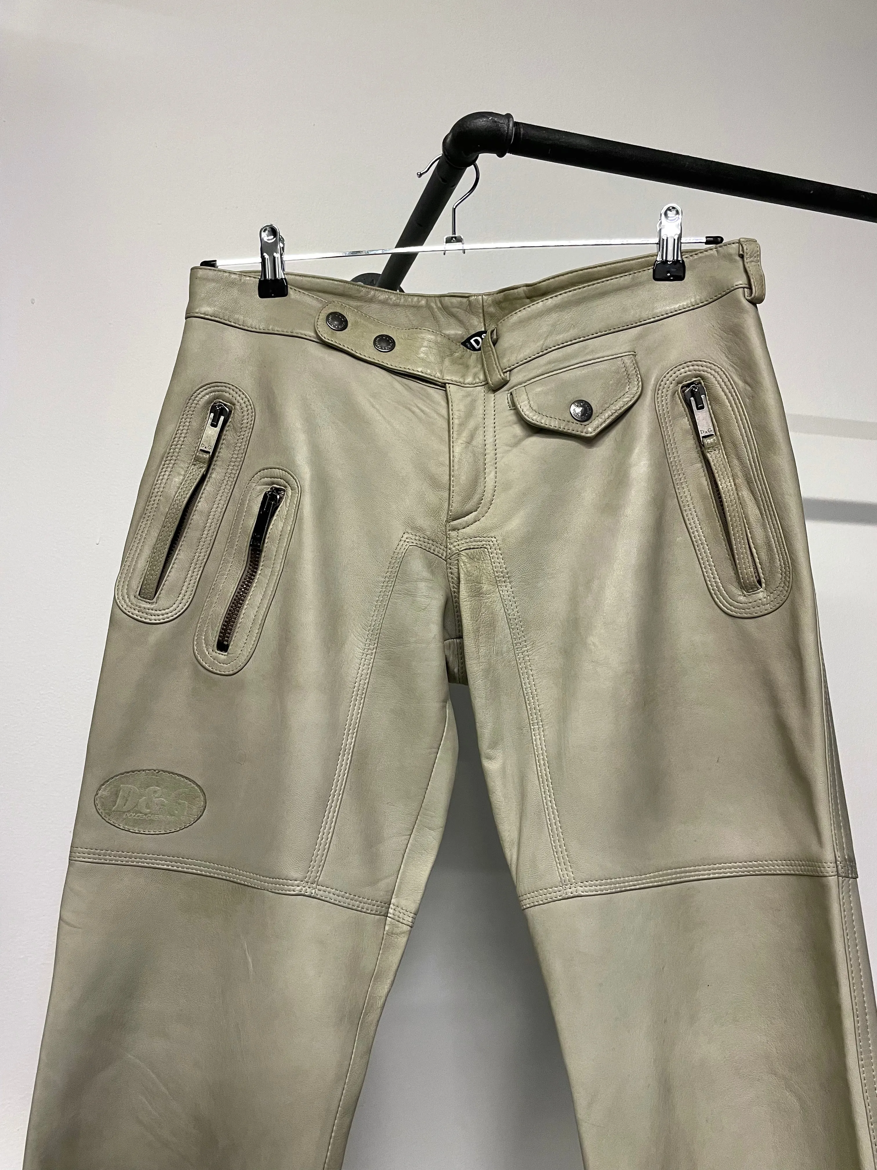 2000s Dolce & Gabbana leather biker pants