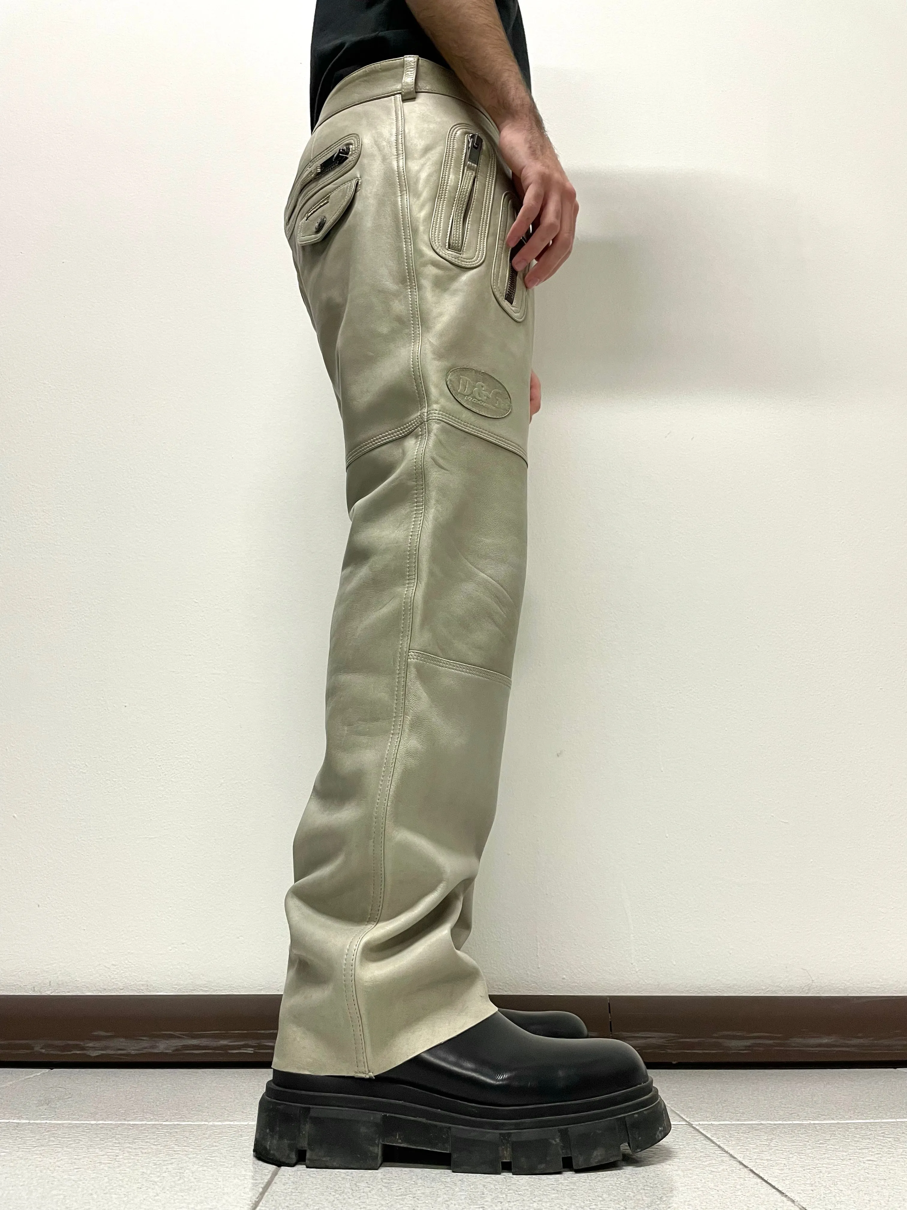 2000s Dolce & Gabbana leather biker pants
