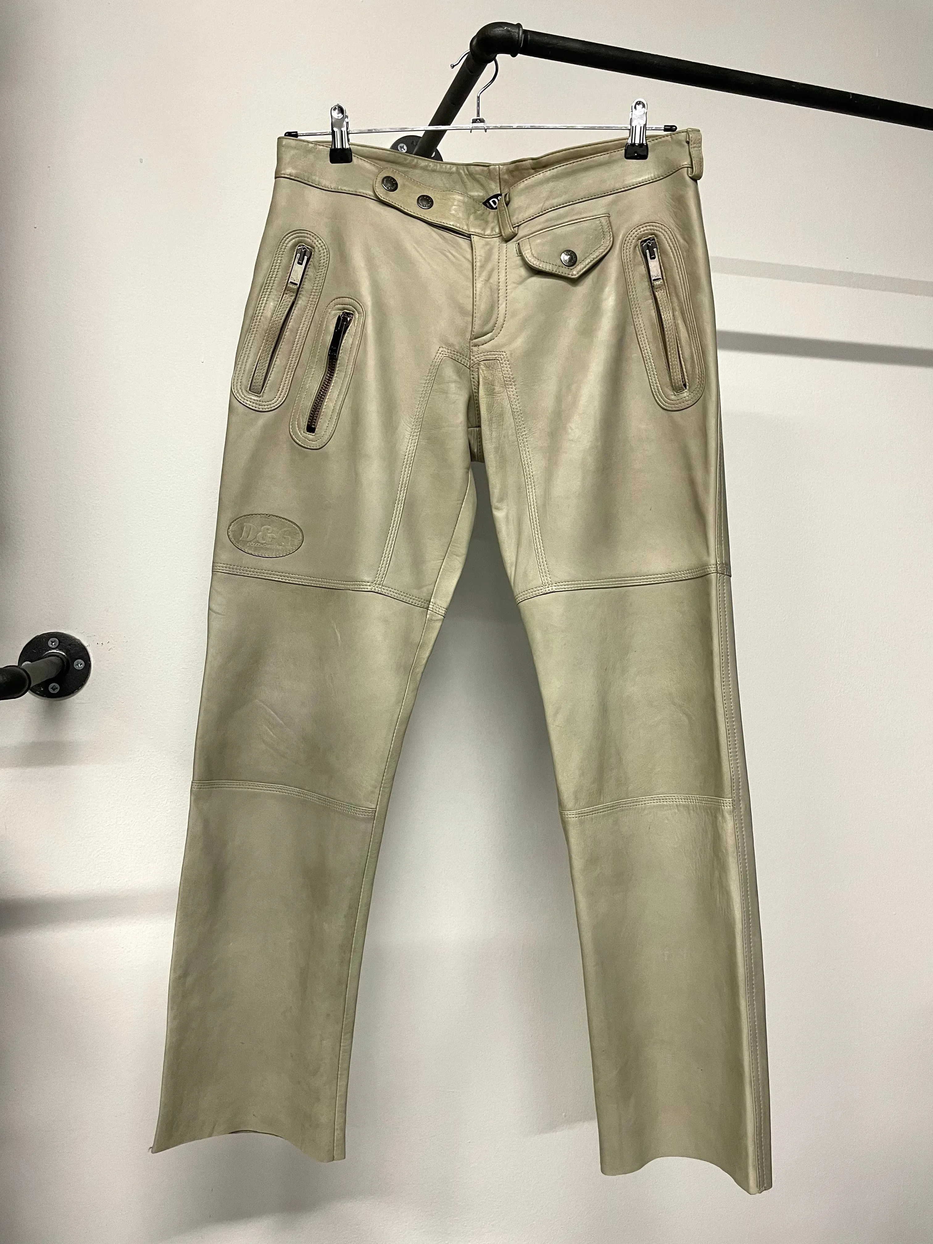2000s Dolce & Gabbana leather biker pants