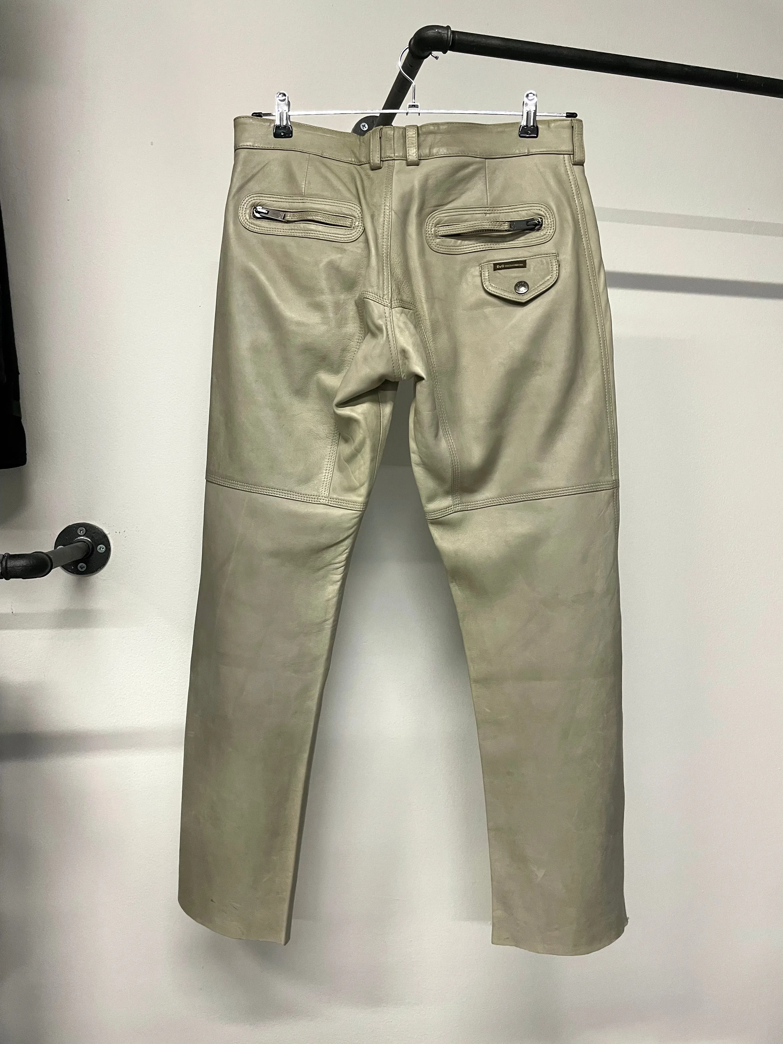 2000s Dolce & Gabbana leather biker pants