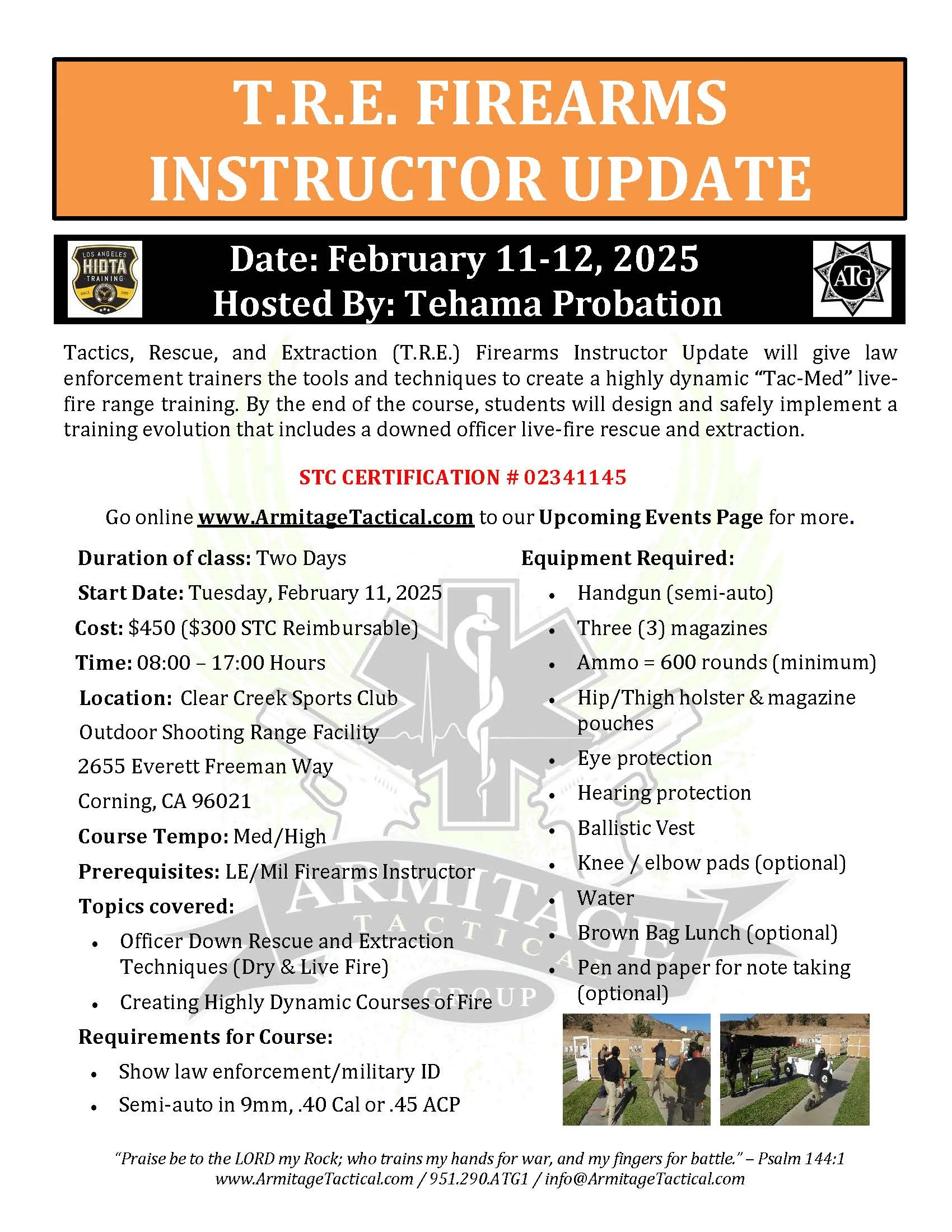 2025/02/11 - T.R.E. 2-Day Firearms Instructor Update - Corning, CA