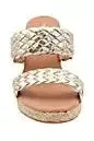 AA2AR171 Andre Assous Aria Woven Leather Espadrille Wedge Slides