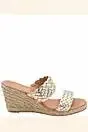 AA2AR171 Andre Assous Aria Woven Leather Espadrille Wedge Slides