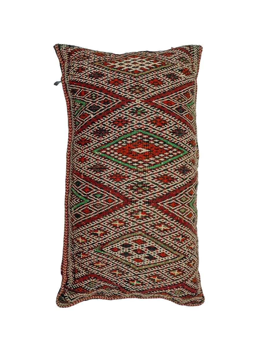 Ain Leuh Vintage Pillow - Crimson Diamond