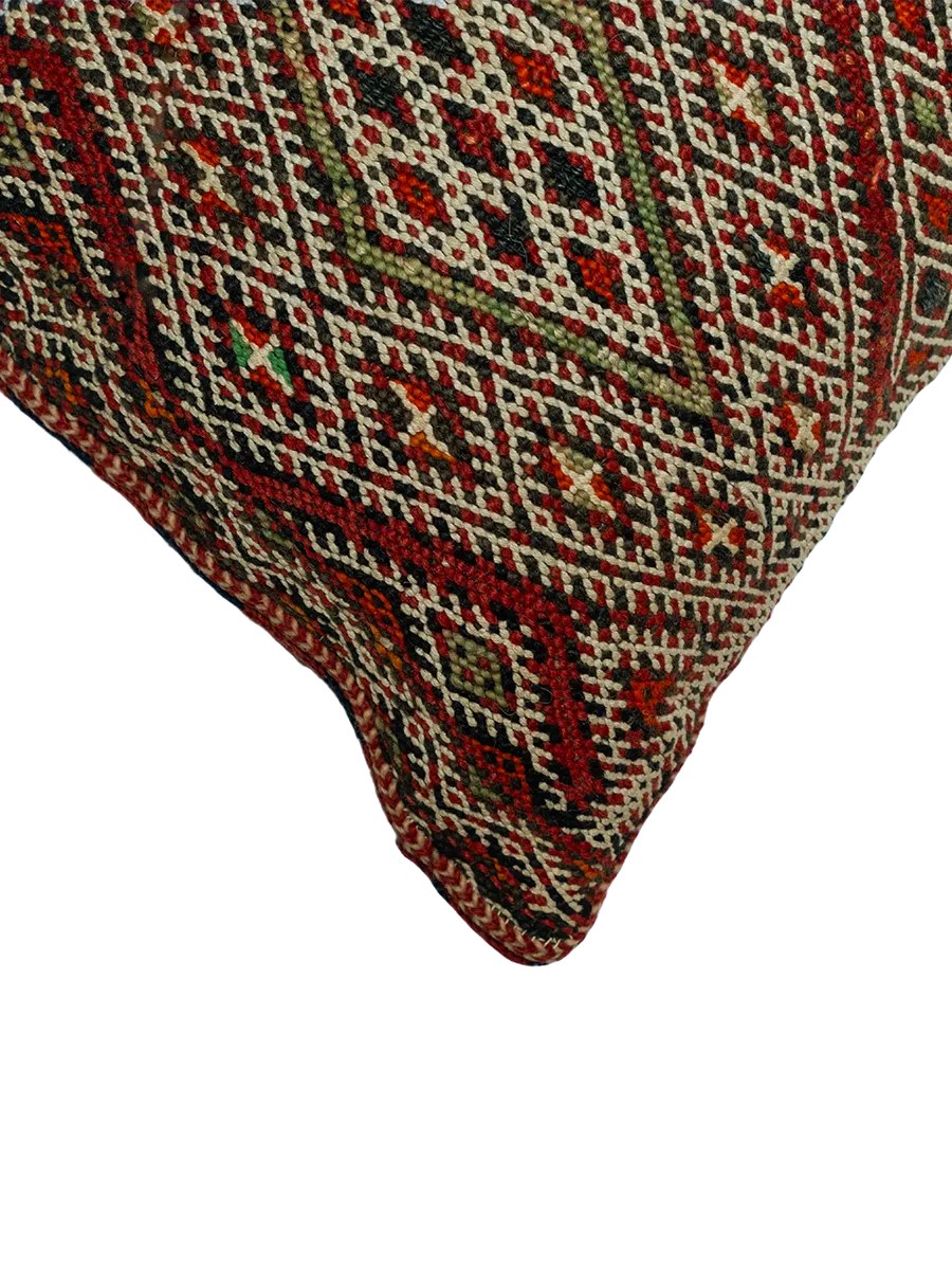 Ain Leuh Vintage Pillow - Crimson Diamond