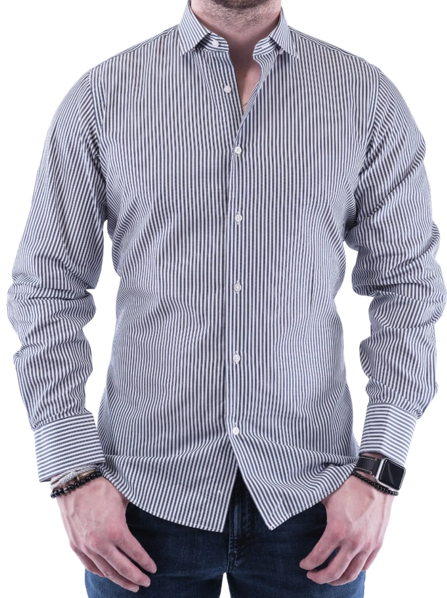 Alberto Zimni Striped Sport Shirt