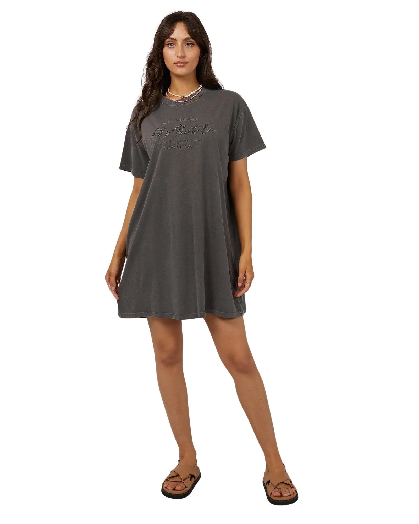 All About Eve - Classic Tee Dress - Charcoal
