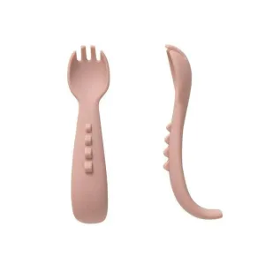 All4Ella Comfy Grip Silicone Forks, Dusty Pink