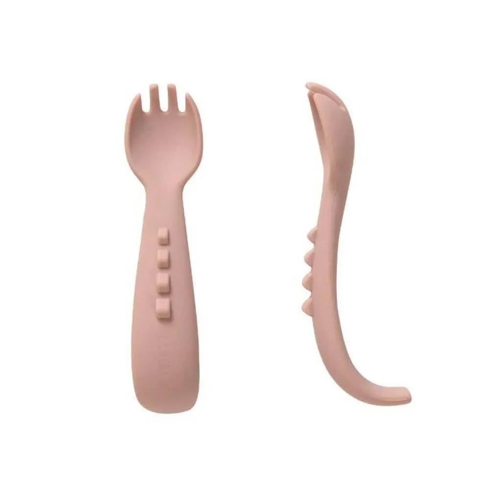 All4Ella Comfy Grip Silicone Forks, Dusty Pink