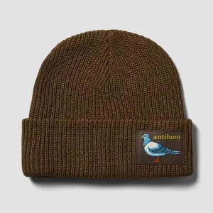 Antihero Lil Pigeon Label Cuff Beanie Brown/Gold