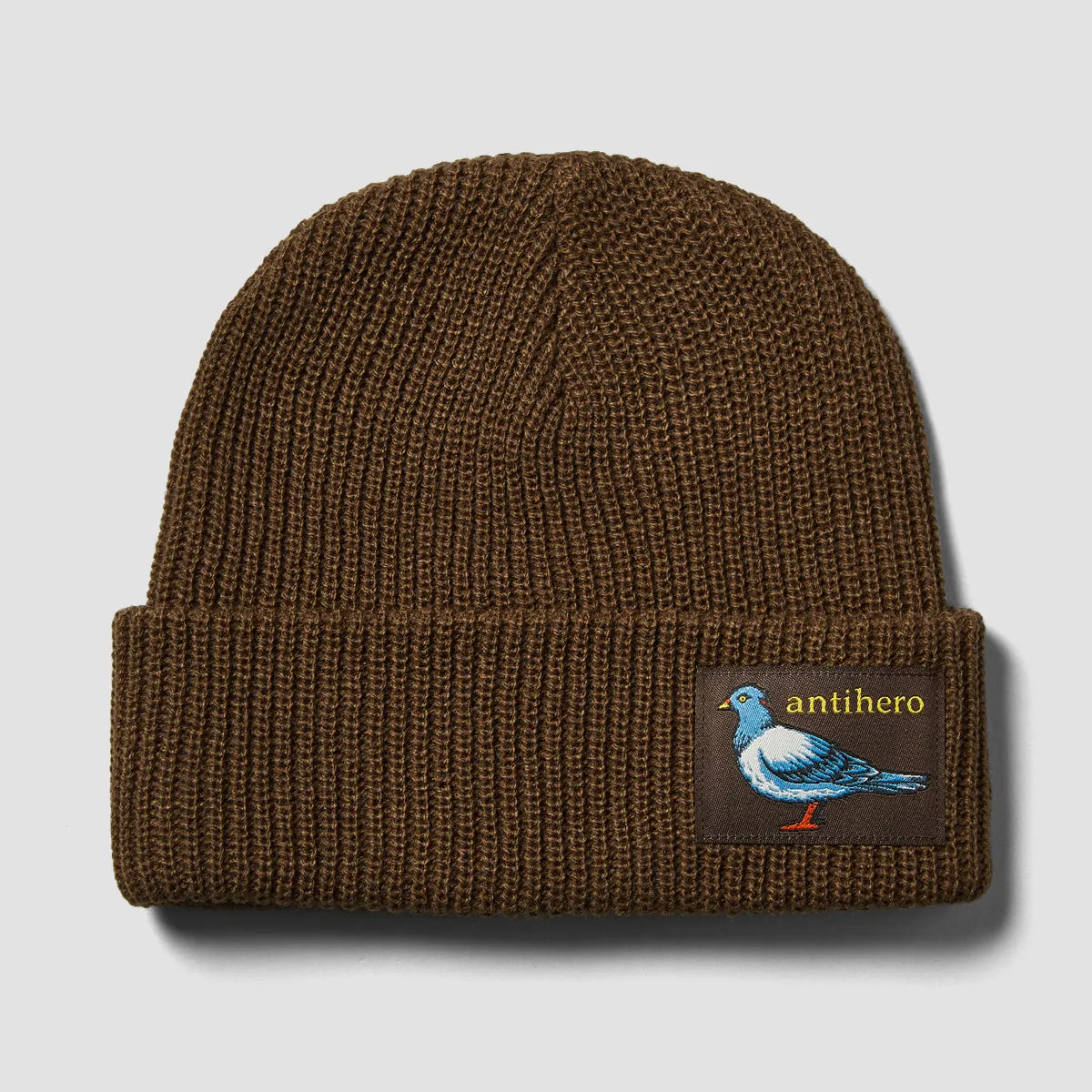 Antihero Lil Pigeon Label Cuff Beanie Brown/Gold