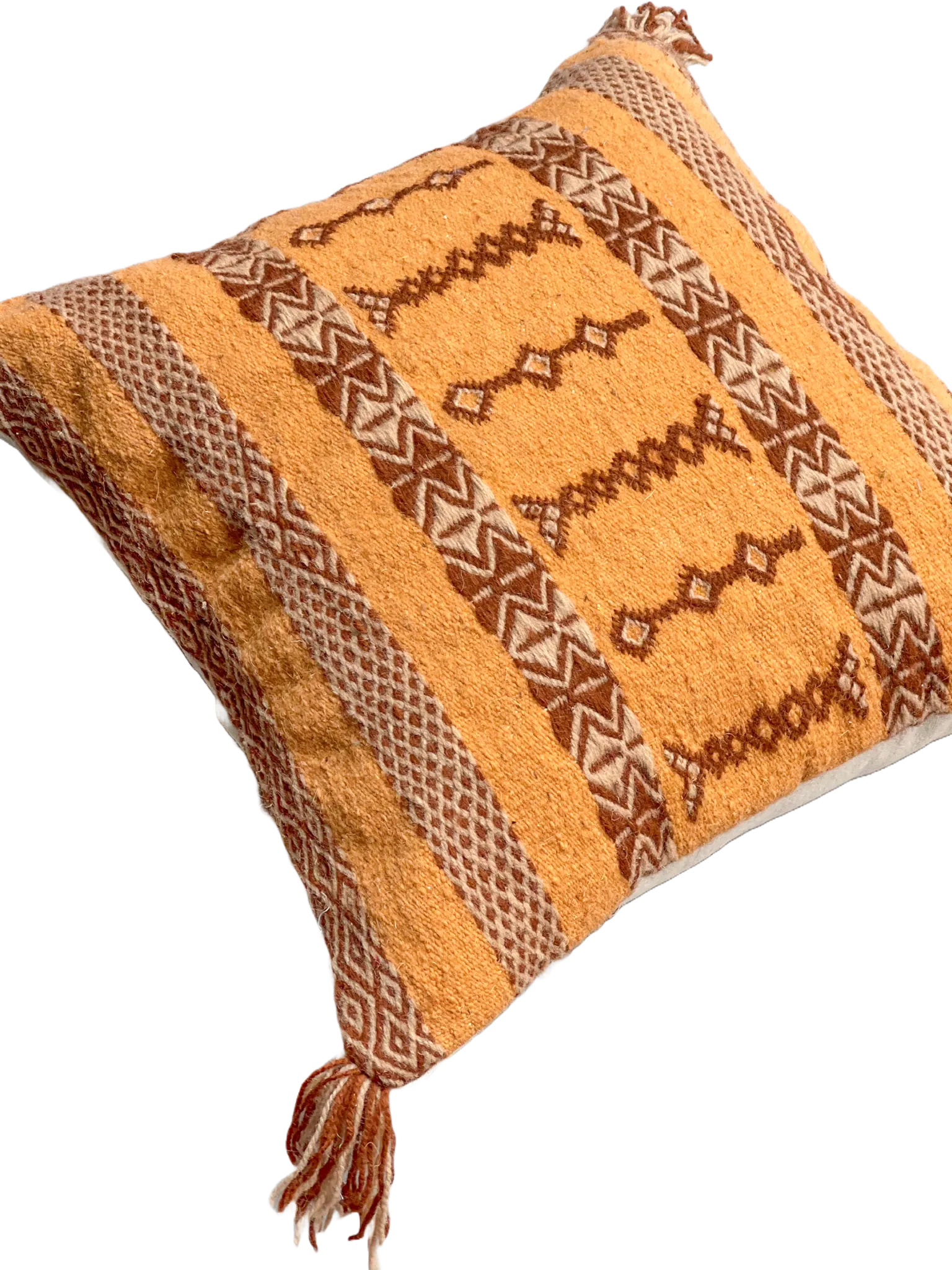 Anzal's Flatweave x Zanafi Pillow - Beige/Brown