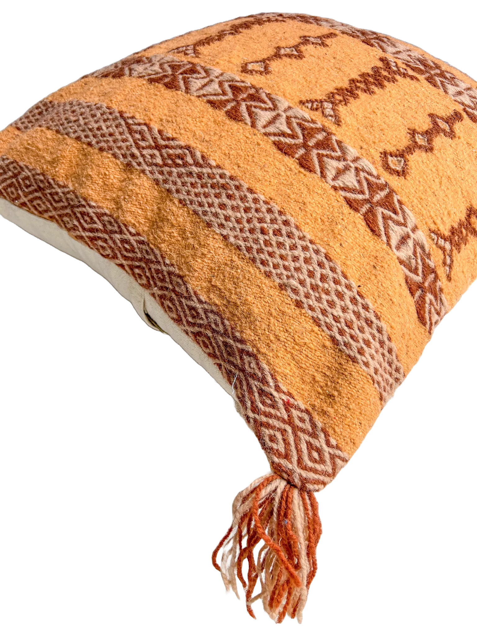 Anzal's Flatweave x Zanafi Pillow - Beige/Brown