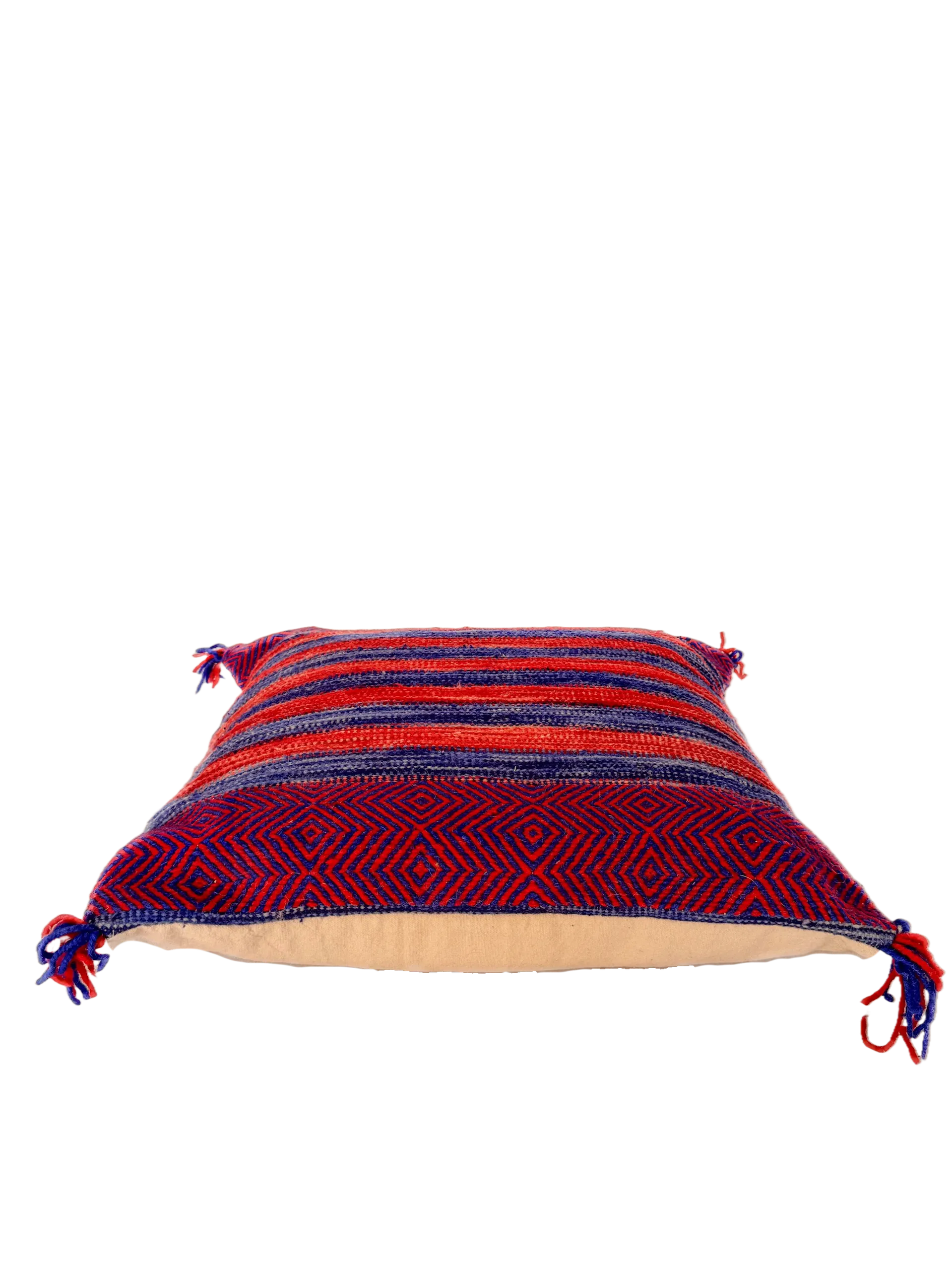 Anzal's Flatweave x Zanafi Pillow - Red/Blue
