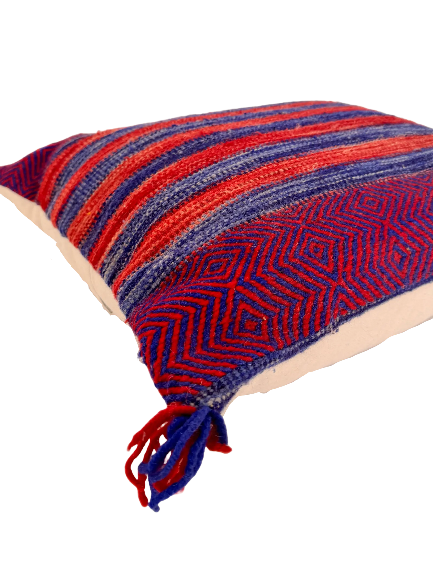 Anzal's Flatweave x Zanafi Pillow - Red/Blue