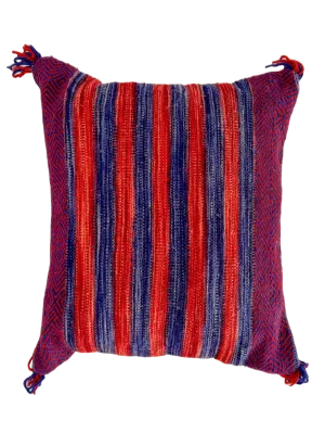 Anzal's Flatweave x Zanafi Pillow - Red/Blue