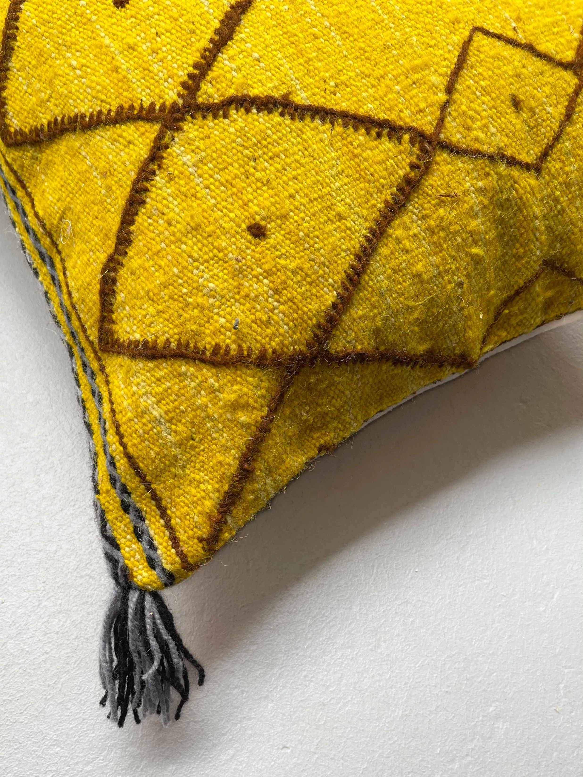 Anzal's Flatweave x Zanafi Pillow - Yellow/Brown
