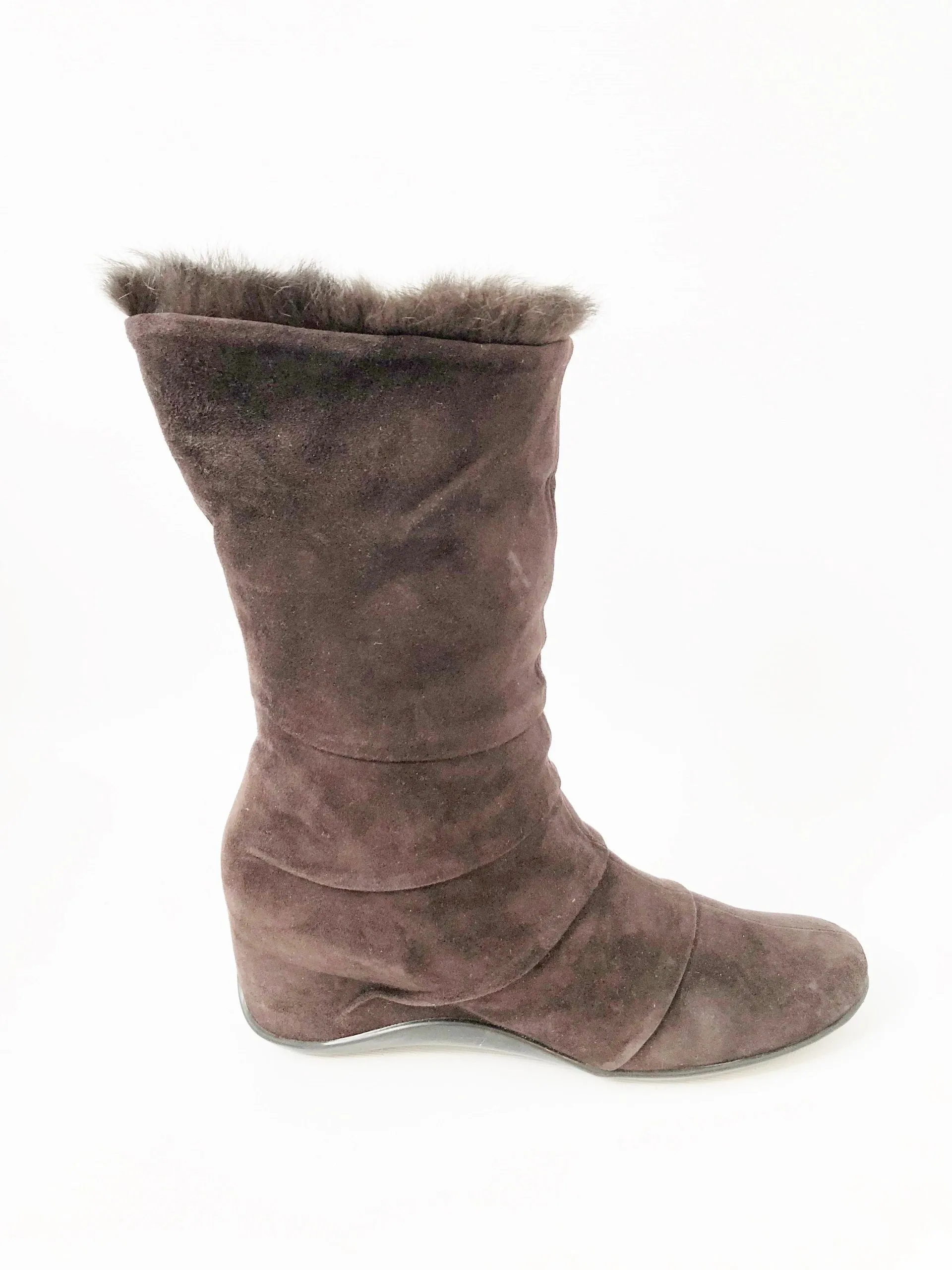 Aquatalia Suede & Fur Boots Size 10