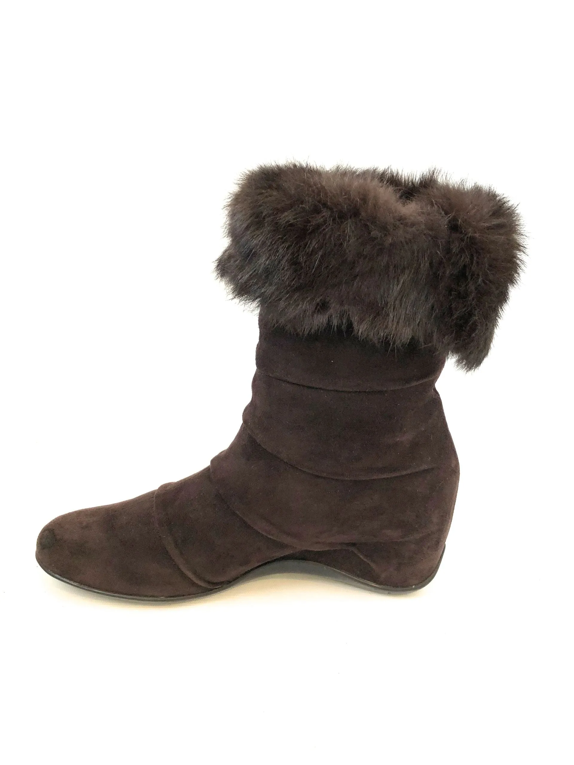 Aquatalia Suede & Fur Boots Size 10