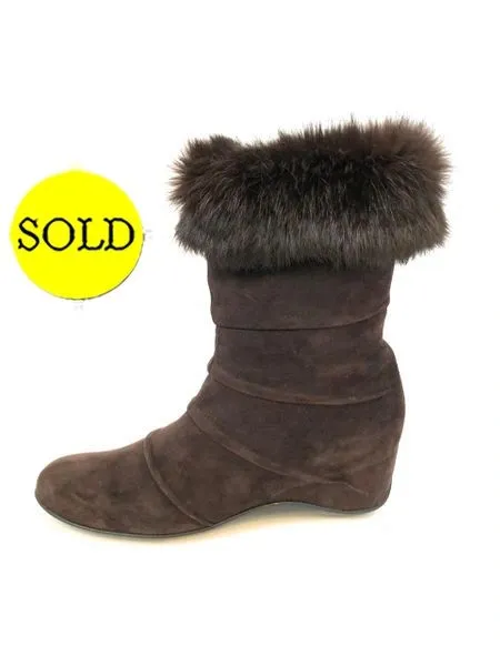 Aquatalia Suede & Fur Boots Size 10
