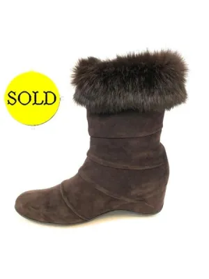 Aquatalia Suede & Fur Boots Size 10