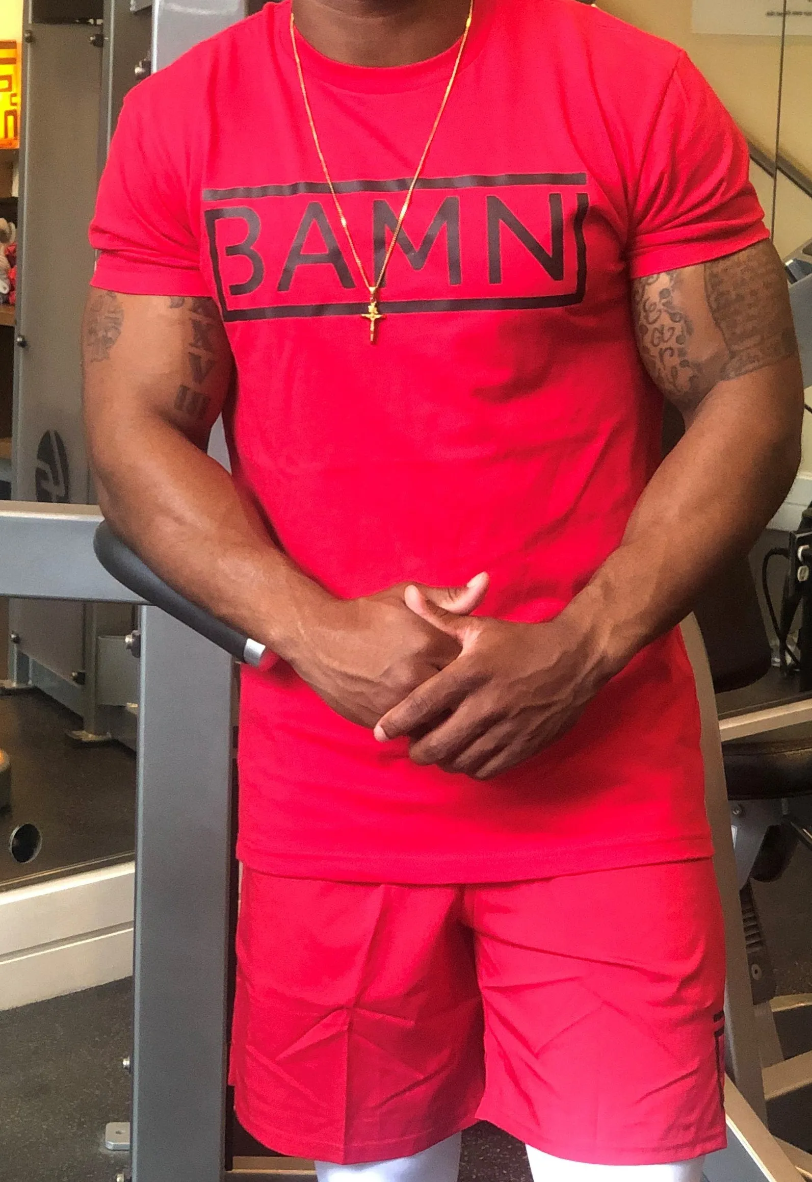 BAMN Red Crew Neck T-Shirt