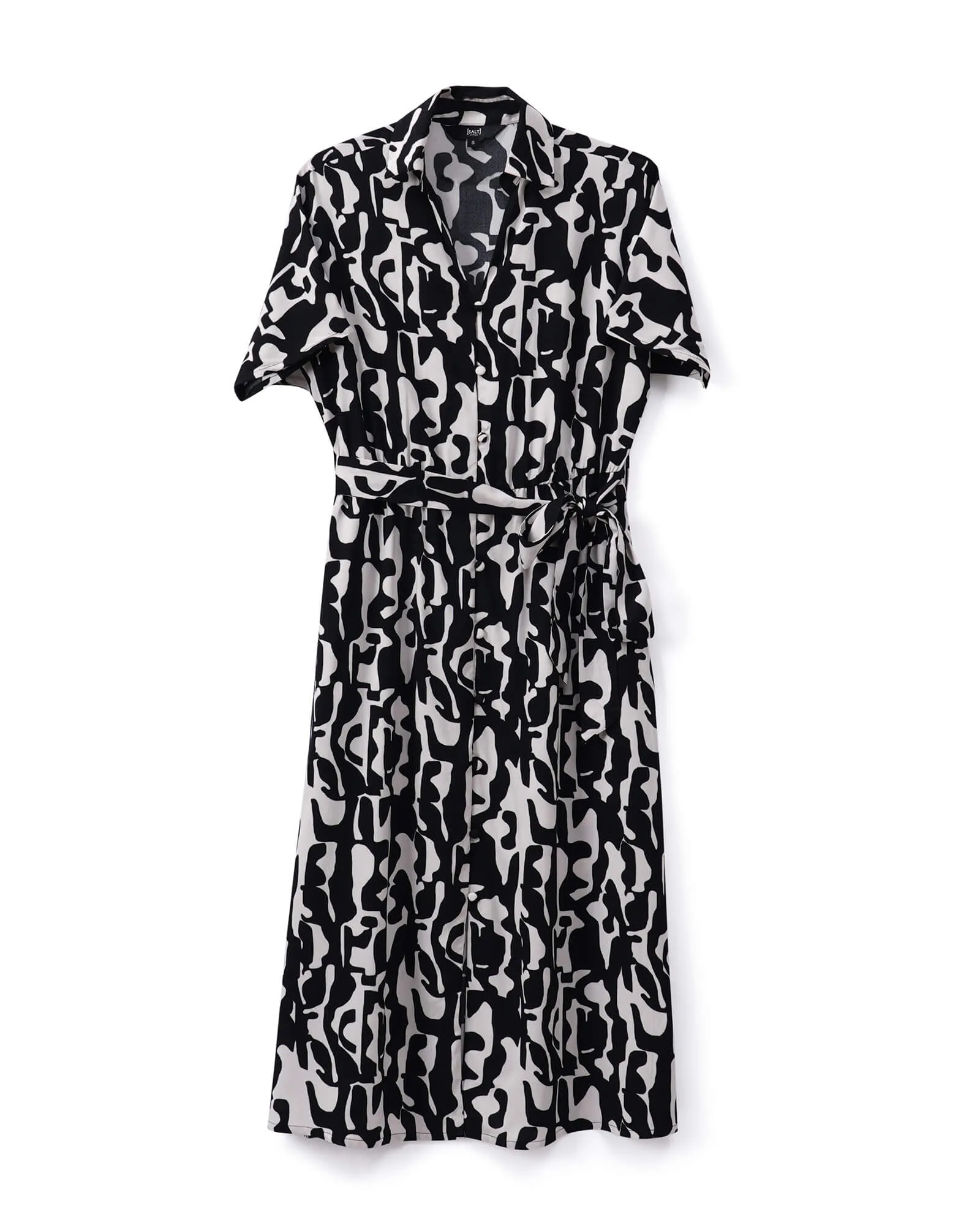 Bastian Dolman Sleeve Shirt Dress - Black & White