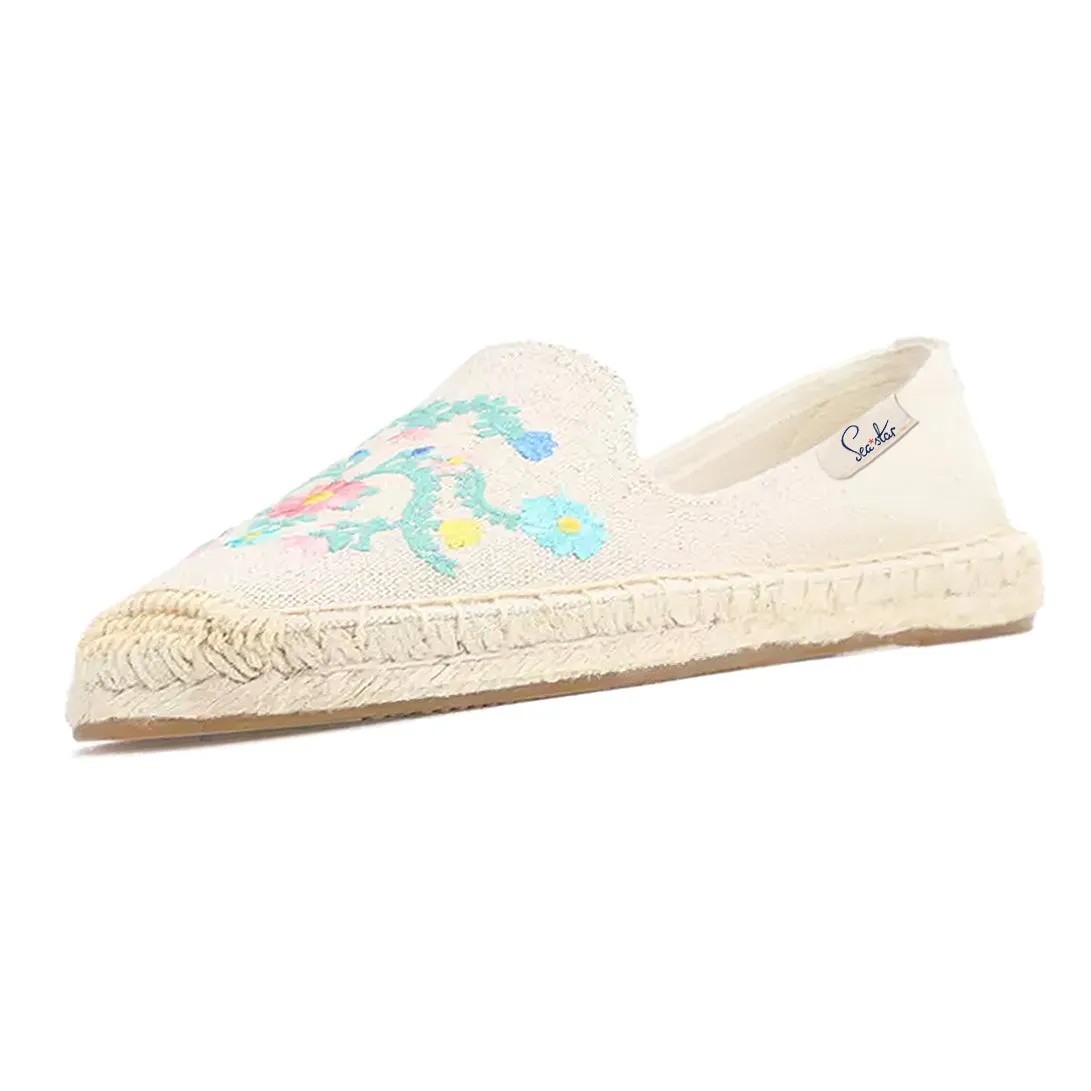Bayside Beach Club Espadrille Floral Creme