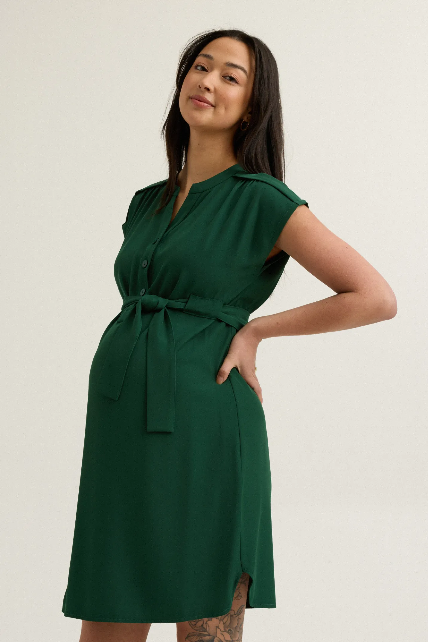 Belted Woven Dress