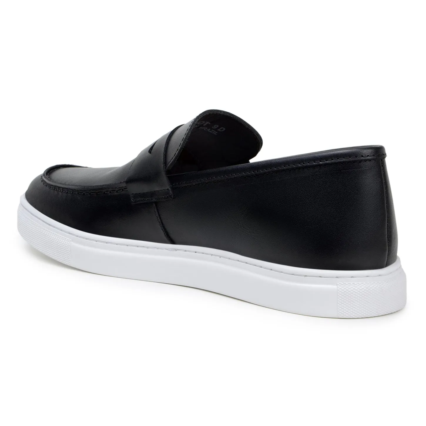 Belvedere Elliot in Black Nappa Leather Slip-On Penny Sneaker