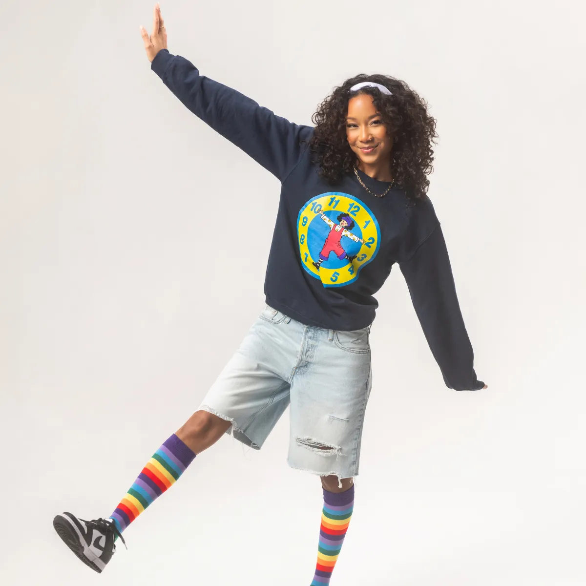 Big Comfy Couch Clock Stretch Crew - Navy
