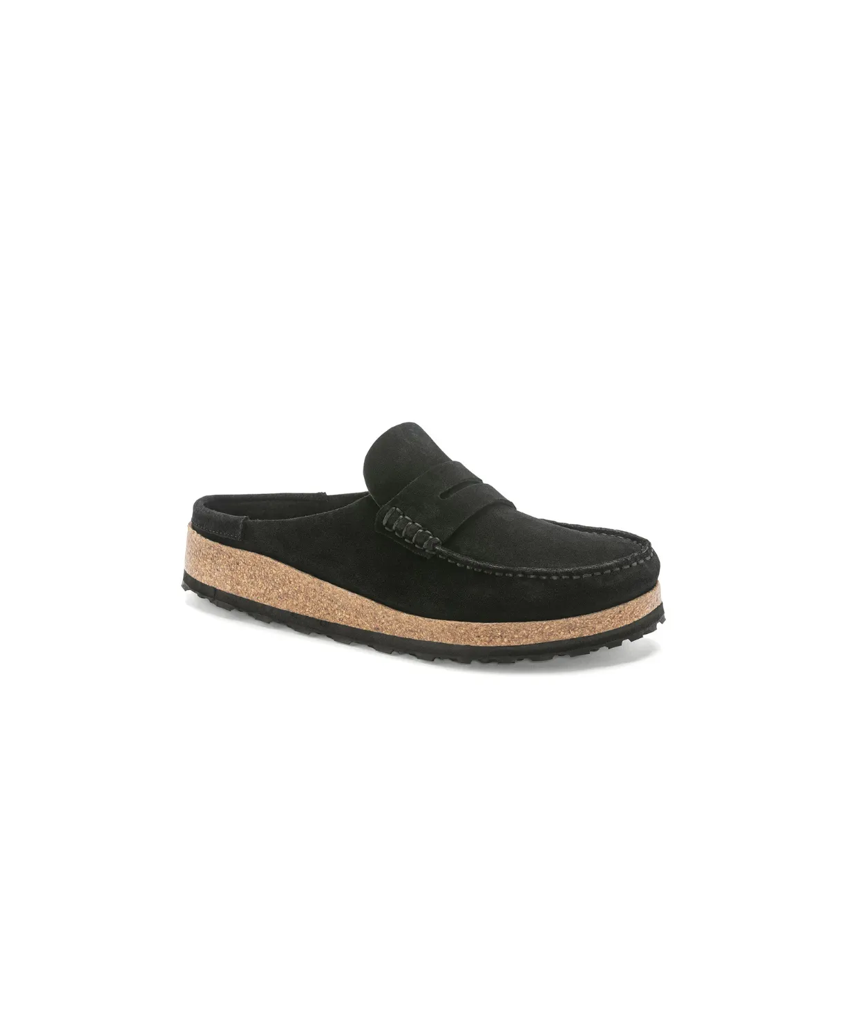 Birkenstock Naples Suede Leather Black Clogs