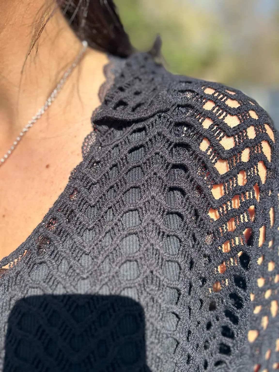Black Loose Knit Collared Dress Olivia
