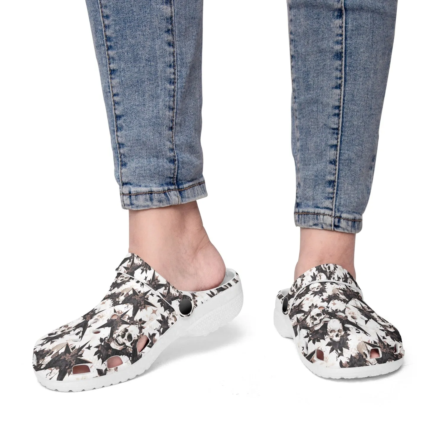 Black Star Skulls Rok-Clogs