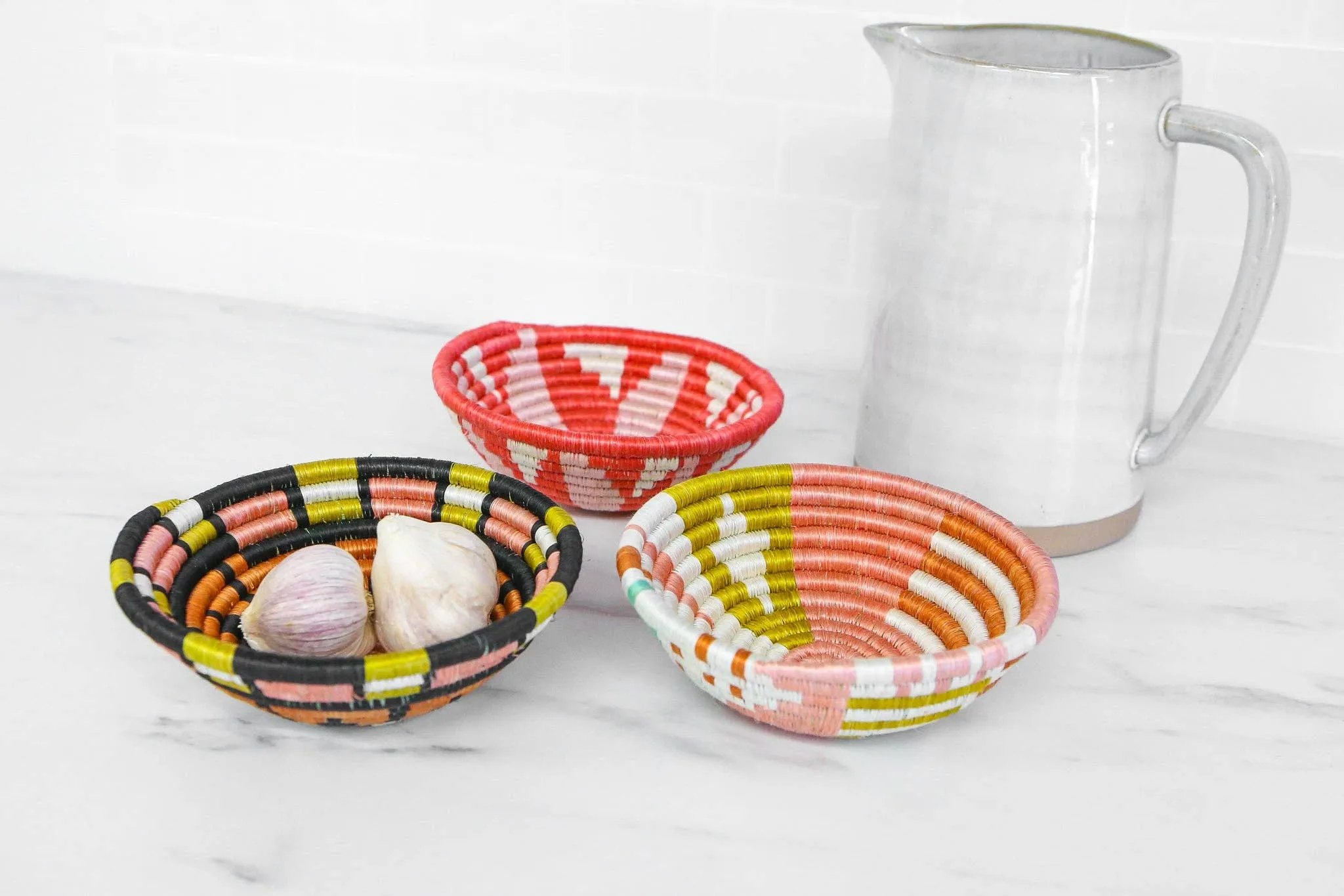Bloom Woven Bowl - 6" Coral Virunga