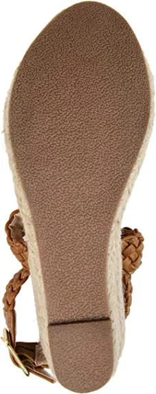 Brinley Co Comfort Womens Woven Espadrille Wedge Brown, 9 Regular US