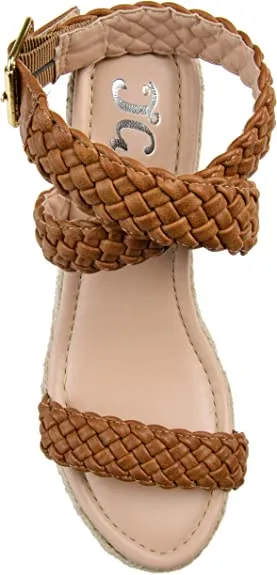 Brinley Co Comfort Womens Woven Espadrille Wedge Brown, 9 Regular US