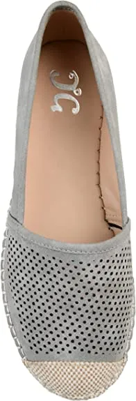 Brinley Co. Womens Pinhole Espadrille Flat Grey, 9 Regular US