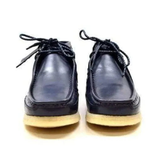 British Walkers Walker 100 Men's Navy Blue Ostrich Leather Ankle Boots
