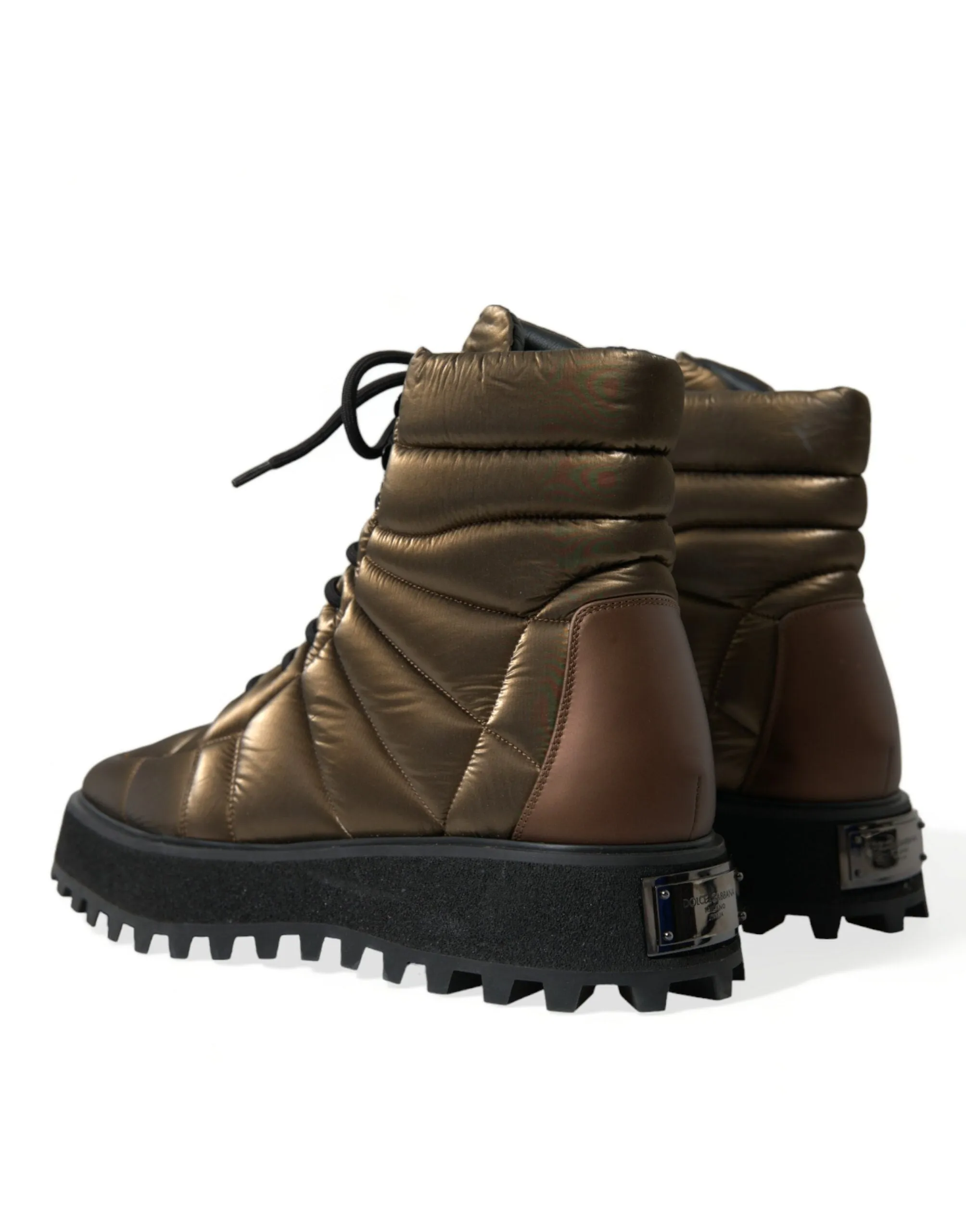 Bronze Plateau Padded Boots with DG Logo Plate