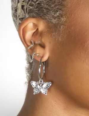 BUTTERFLY HOOP EARRINGS