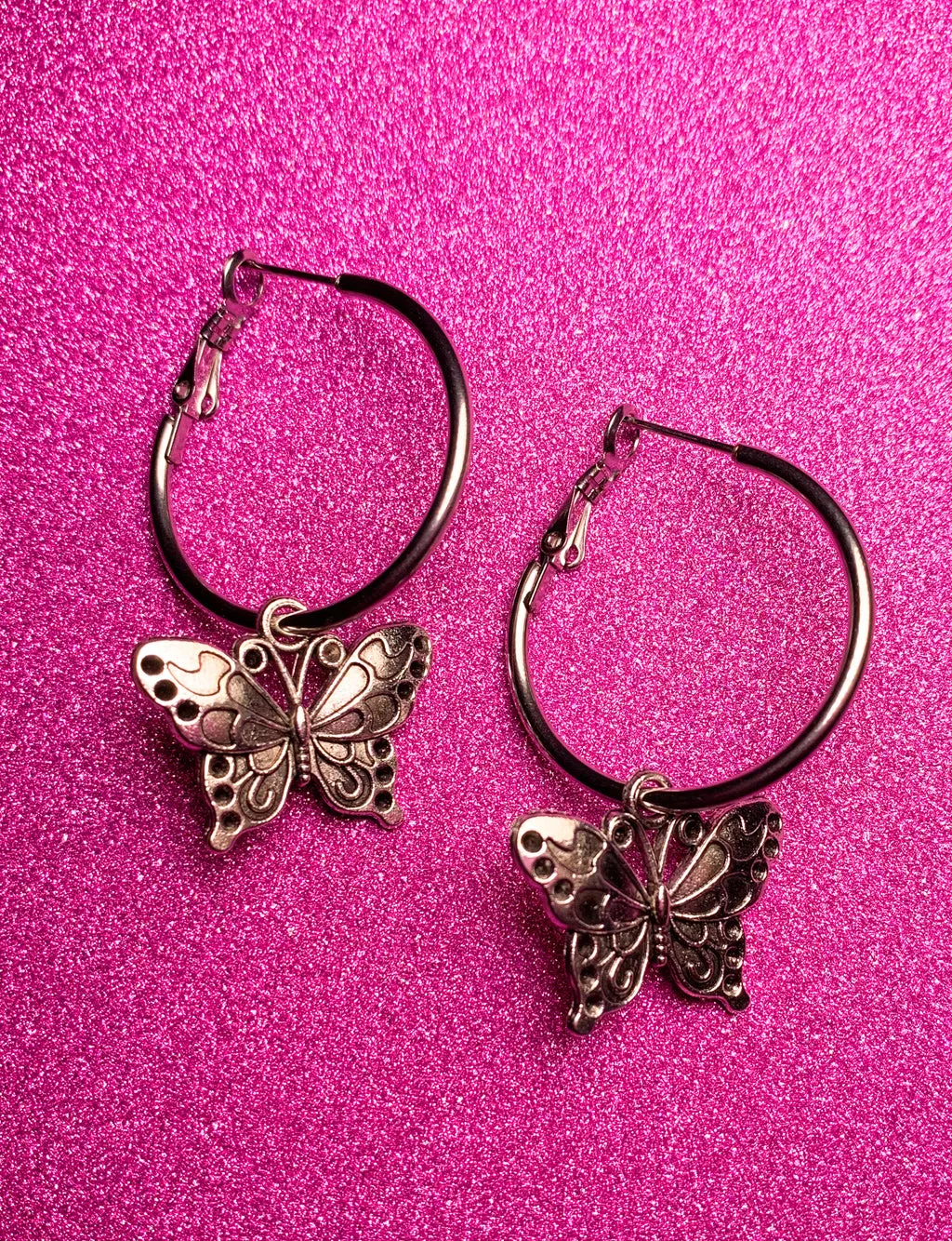 BUTTERFLY HOOP EARRINGS