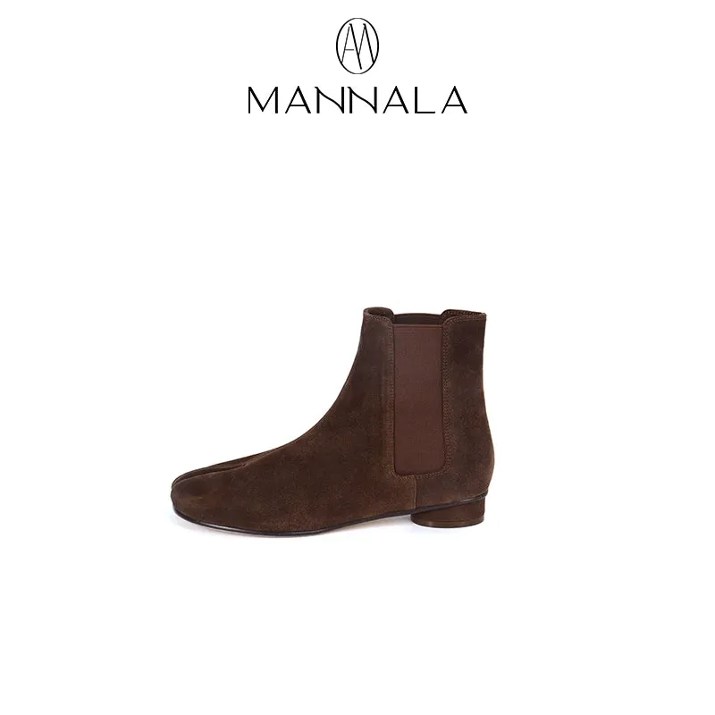 Calf Suede Split Toe Boots