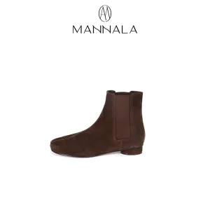 Calf Suede Split Toe Boots