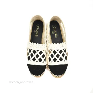 Chanel Woven Espadrilles Black/White 18C Size 38