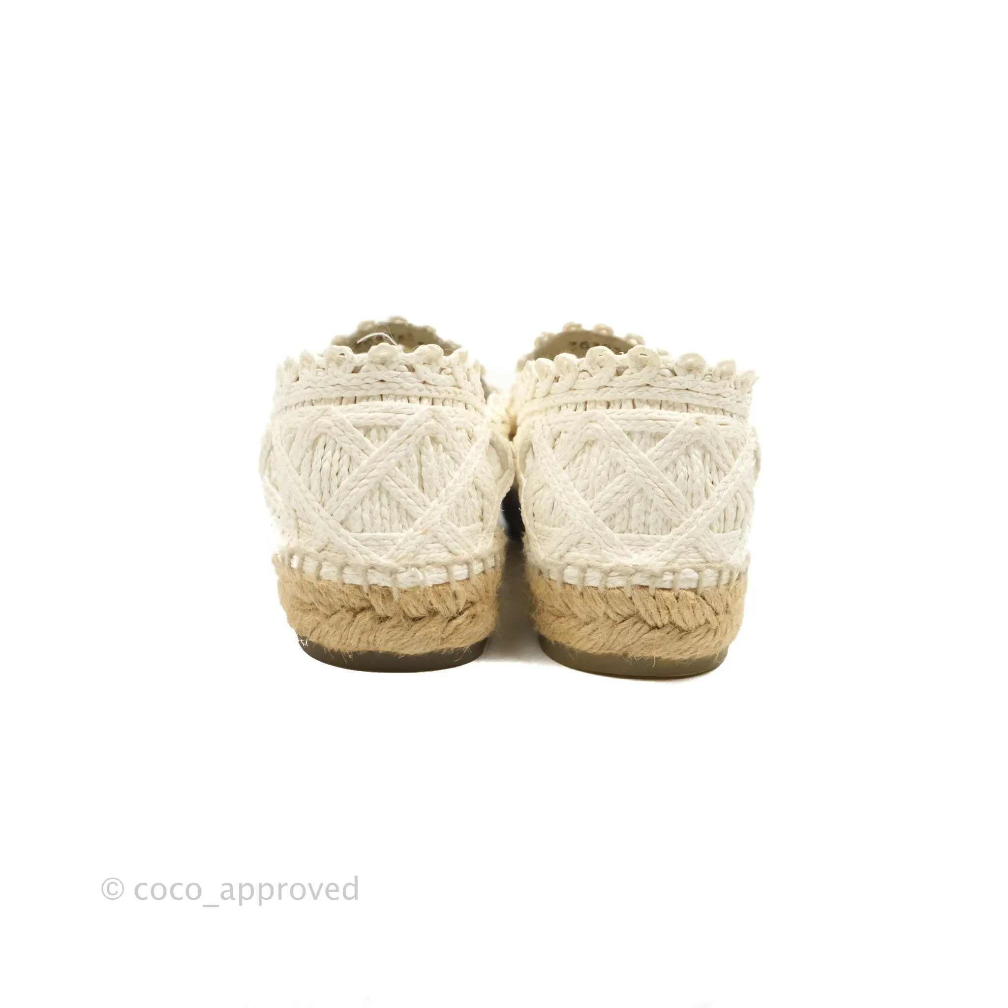 Chanel Woven Espadrilles Black/White 18C Size 38