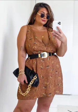 Chic Sleeveless Belted Printed Mini Dress for Effortless Summer Style